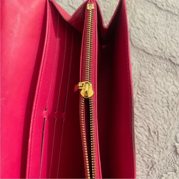 Louis Vuitton Red Floral Vernis Wallet